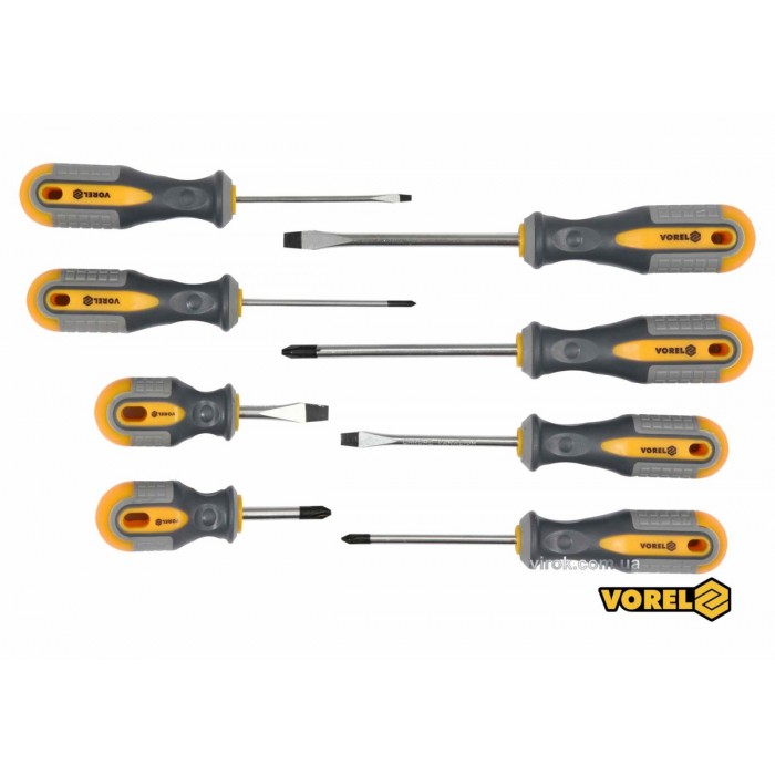 Набір викруток VOREL : SL, PH, Cr-V, 8 шт [6/24]