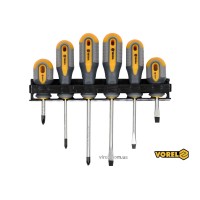 Набір викруток VOREL : SL6.5x38/5.5 x75/6.5 x100 мм, PH2 x 38/PH1x75/PH2 x100 мм, Cr-V, 6шт [10/20]