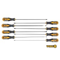 Набір викруток з подовженими стержнями VOREL : L= 325 мм, SL, PH, TORX, Cr-V, 8 шт [10]