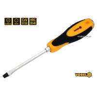 Викрутка плоска ударна з 6-гранним стержнем VOREL : SL5 х 100 мм, HRC 38-46, Cr-V [12/96] DW