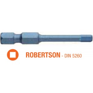 Насадка викруткова ударна USH Blue Shock : Robertson R1 x 50 мм torsion, Уп. 5 шт.
