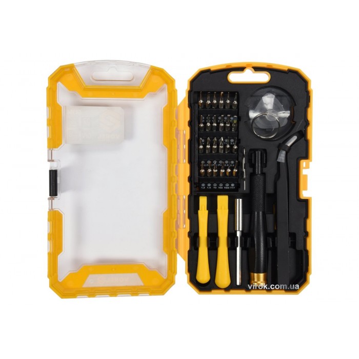 Набір насадок викруткових VOREL для ремонту моб/стац. телефонів; 32 елем. [6/48]