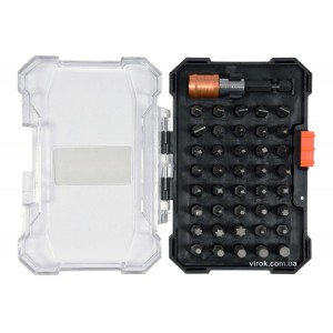 Насадки викруткові з тримачем STHOR Cr-V, з 6-гран. хвостов.- 1/4", l= 25 мм, наб. 41 елем. [10/40]