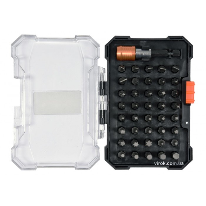 Насадки викруткові з тримачем STHOR Cr-V, з 6-гран. хвостов.- 1/4", l= 25 мм, наб. 41 елем. [10/40]