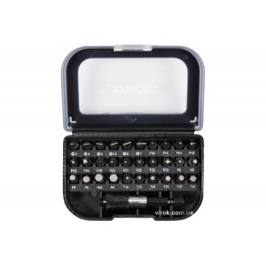 Насадки викруткові з тримачем STHOR Cr-V, з 6-гран. хвостов.- 1/4", l= 25 мм, наб. 31 елем. [10/30]