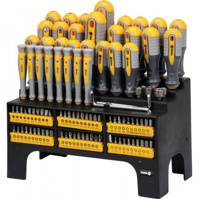 Набір викруток і викруткових насадок VOREL : Cr-V, 100 шт [3/36]