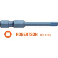 Насадка викруткова ударна USH Blue Shock : Robertson R2 x 50 мм torsion, Уп. 5 шт.
