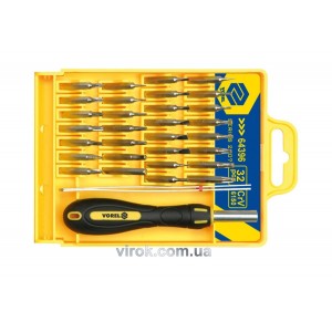 Викрутка для точних робіт VOREL з насадками Набір 32 шт. [10/50]