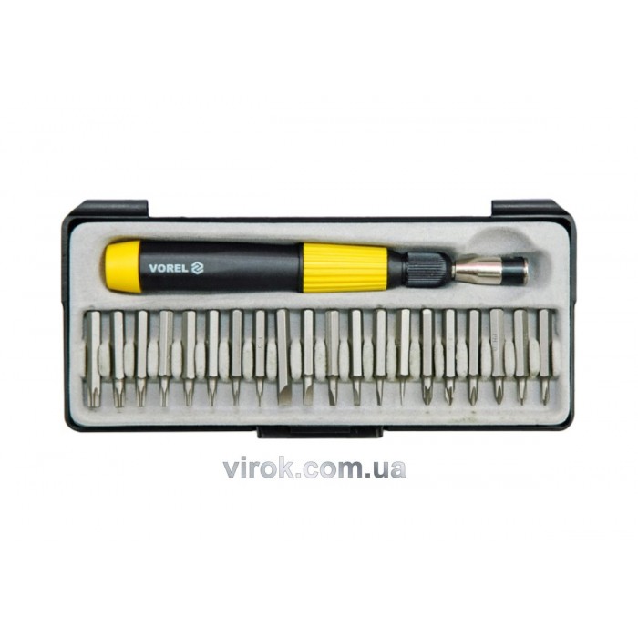Набір насадок викруткових VOREL : 22 шт. + тримач. Cr-V [10/60]