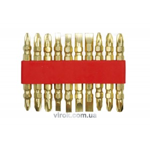 Насадка викруткова двостороння VOREL : PH2 x 60 мм, GOLD. Cr-V. 10 (Шт/Уп.)(DW)