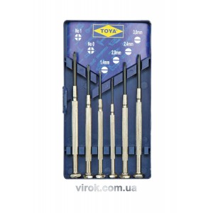 Набір викруток прецизійних VOREL : SL. Cr-V 6 Шт. [20/100]