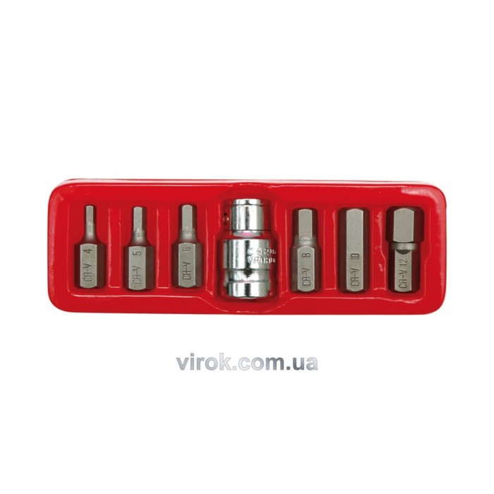 Насадки викруткові (біта) VOREL спеціальні на тріщатку "НЕХ" Набір 7шт.(DW)