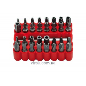 Насадки викруткові (біта) VOREL Cr-V, з квадр. 1/4" Набір 33 шт, [12/60]