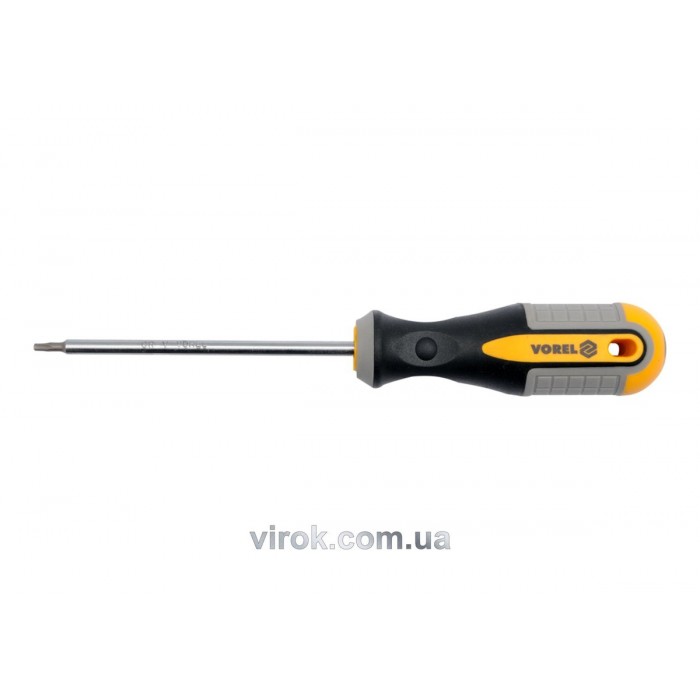 Викрутка зіркова VOREL : TORX-Security Т10 х 100 мм. CrV [12/60/240]