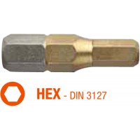 Насадка викруткова USH ISOTIN : HEX 5 x 25 мм. шестигранна, титанове покриття. Уп. 10 шт.