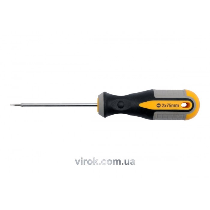 Викрутка плоска VOREL : SL2 х 75 мм. Cr-V [12/96/384]