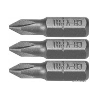Насадка викруткова STHOR : Phillips PH1 x 25 мм, HEX 1/4", Cr-V, 3 шт (DW)