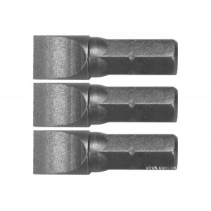 Насадка викруткова STHOR : шліц SL8 x 25 мм, HEX 1/4", Cr-V, 3 шт (DW)