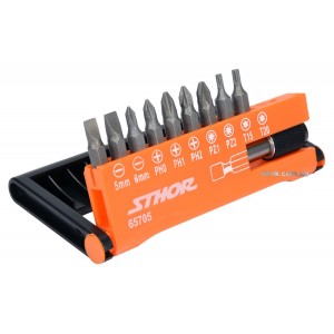 Набір насадок викруткових STHOR : 1/4", l= 25 мм, з тримачем- 60 мм, кпл. 10 шт. [5/80]