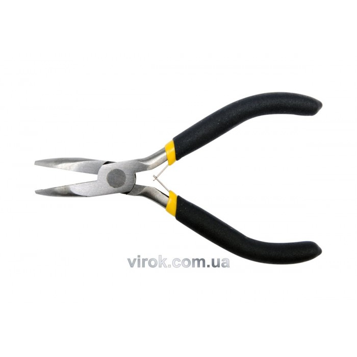 Щипці - тонкогубці міні VOREL : вигнуті, L= 125 мм, з ізольованими ручками [12/120]