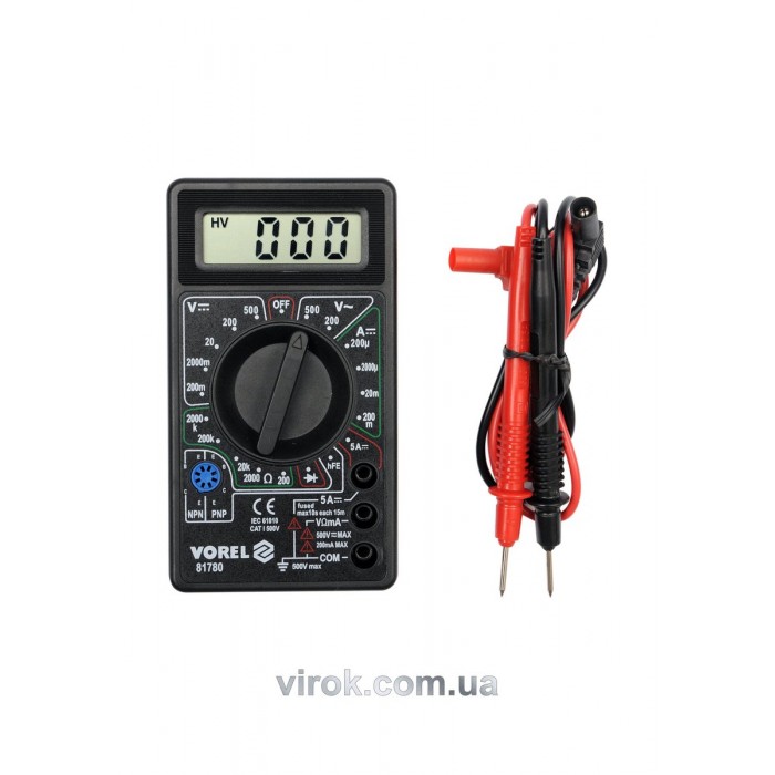 Мультиметр для вимірювання електричних параметрів VOREL : цифровий [12/72]