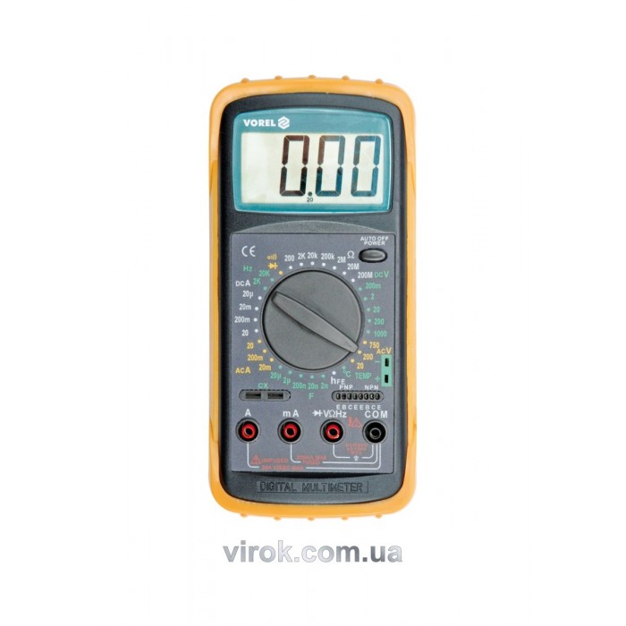 Мультиметр для вимірювання електричних параметрів VOREL : цифровий, висота цифр- 25 мм [20]