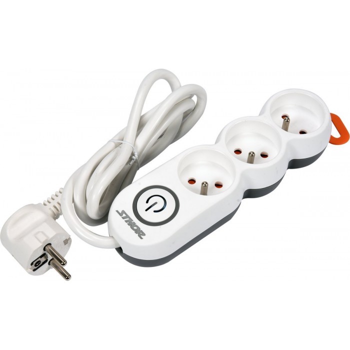 Подовжувач мережевий STHOR: l=1,5 м, колодка з 3 гніздами і вмик, 3-жильний Ø=1,5 мм², з заземл [40]