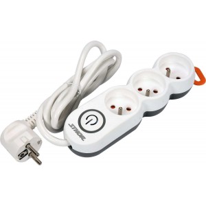 Подовжувач мережевий STHOR: l= 5 м, колодка з 3 гніздами і вмик, 3-жильний Ø=1,5 мм², з заземл [30]