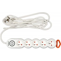 Подовжувач мережевий STHOR: l= 5 м, колодка з 5 гніздами і вмик, 3-жильний Ø=1,5 мм², з заземл [20]