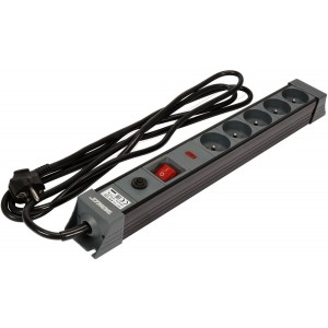 Подовжувач мережевий STHOR: l= 3 м, колодка- 5 гнізд і вмик, 3-жильний Ø=1,5 мм², з заземл. і захист