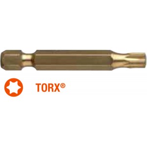 Насадка викруткова USH ISOTIN : TORX T40 x 50 мм Torsion. титанова подовжена, Уп. 10 шт.