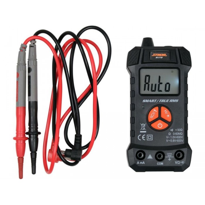 Мультиметр ел.парам.STHOR:0-10 А,0-600 В AC/D з LCD-дисп,жив- 2x1.5V; AAA ,SMART з фуннцією TRUE RMS
