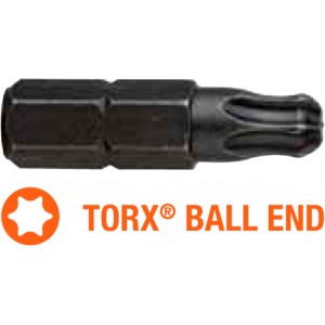 Насадка викруткова USH Industry : TORX T15K x 25 мм BallEnd заокруглена, Уп. 5 шт.