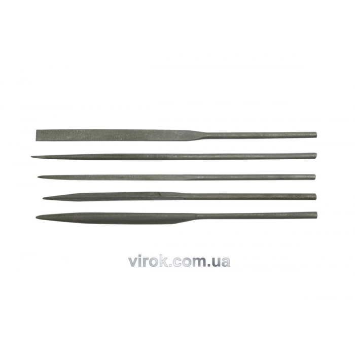 Надфілі VOREL : L= 4,0x160 мм, Без ручки, Набір 5 Шт/Уп. [20/100]