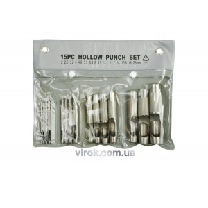 Пробійник для шкіри VOREL Набір 2-22мм 15шт. [5/20]