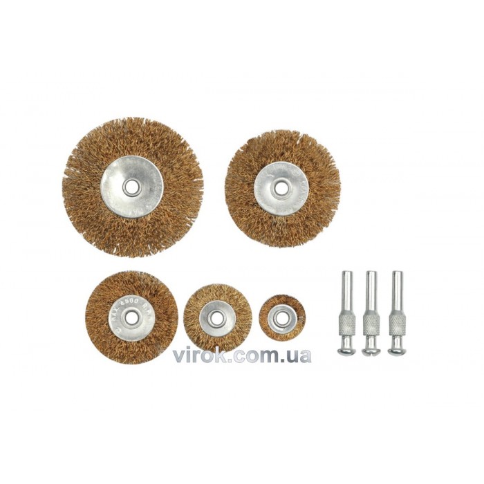 Щітка - крацовка VOREL , Набір плоских 5шт.  [20/120]