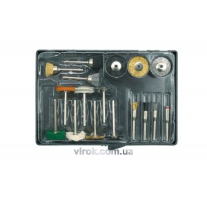 Насадки шліфувальні та полірувальні до мінішліфмашинки VOREL, набір 17шт [10/50]