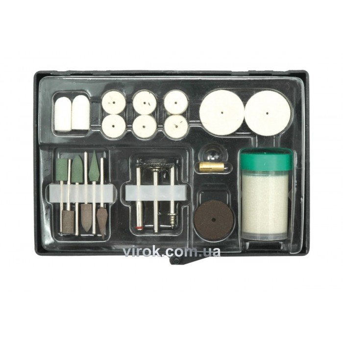 Насадки шліфувальні та полірувальні до мінішліфмашинки VOREL, набір 22 шт [10/50]