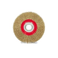 Щітка - крацовка для точильного станка VOREL латунна. сталь, Ø-200мм [12/24]