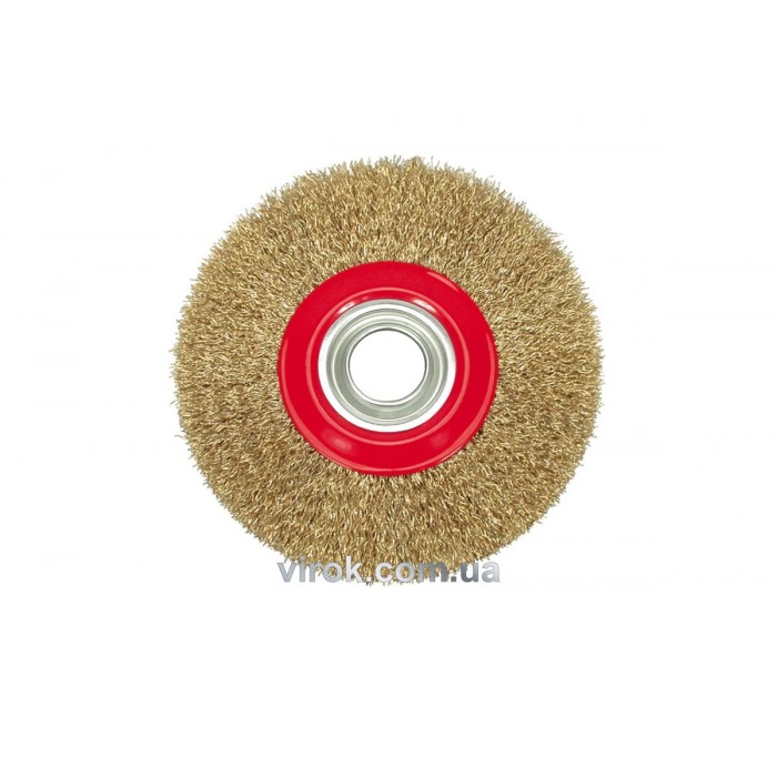 Щітка - крацовка для точильного станка VOREL латунна. сталь, Ø-200мм [12/24]