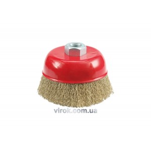 Щітка дротяна VOREL чашкоподібна, Ø-75 мм, з гайкою М14  [12/72]