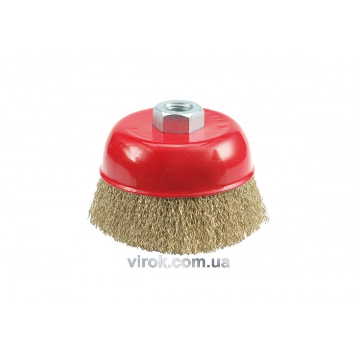 Щітка дротяна VOREL чашкоподібна, Ø-75 мм, з гайкою М14  [12/72]