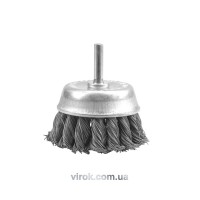 Щітка - крацовка VOREL вита ЧАШКА Ø-75мм стержень [12/96]