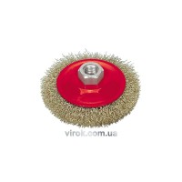 Щітка - крацовка VOREL плоска з гайкою М14, Ø-100мм [12/72]