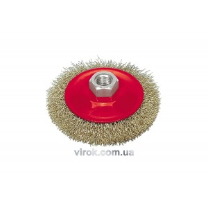 Щітка - крацовка VOREL плоска з гайкою М14, Ø-115мм [12/72]