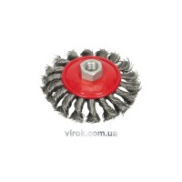 Щітка - крацовка VOREL плоска з гайкою М14, Ø-100мм підсилені [12/48]