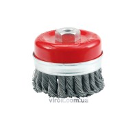 Щітка - крацовка VOREL чашкоподібна, з гайкою М14, Ø-80мм підсилені [12/36]