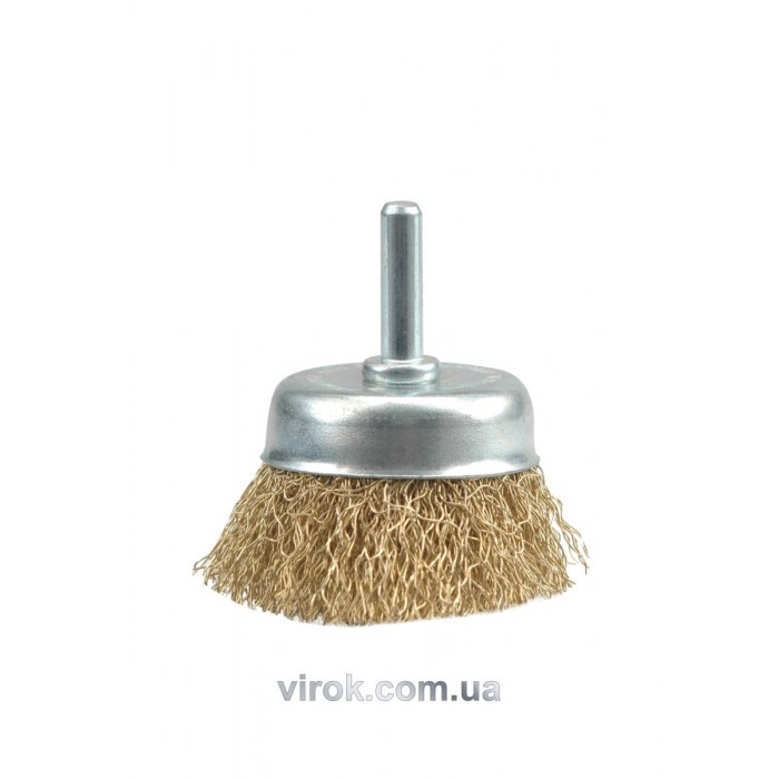 Щітка - крацовка VOREL ЧАШКА з стержнем Ø-50мм [10/180]