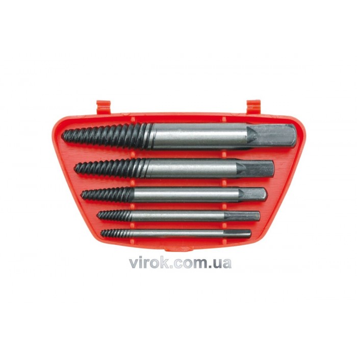 Набір екстракторів VOREL : М3-М18 (1/8" до 3/8",) N°1-5.  для гвинів 5 шт. [12/120]