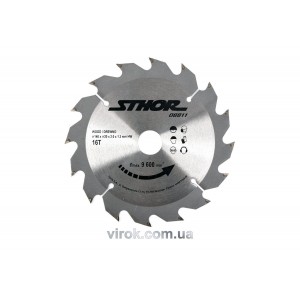 Диск пильний по дереву STHOR. Ø= 140/20 мм, h= 2 мм, 16 зубів(DW)